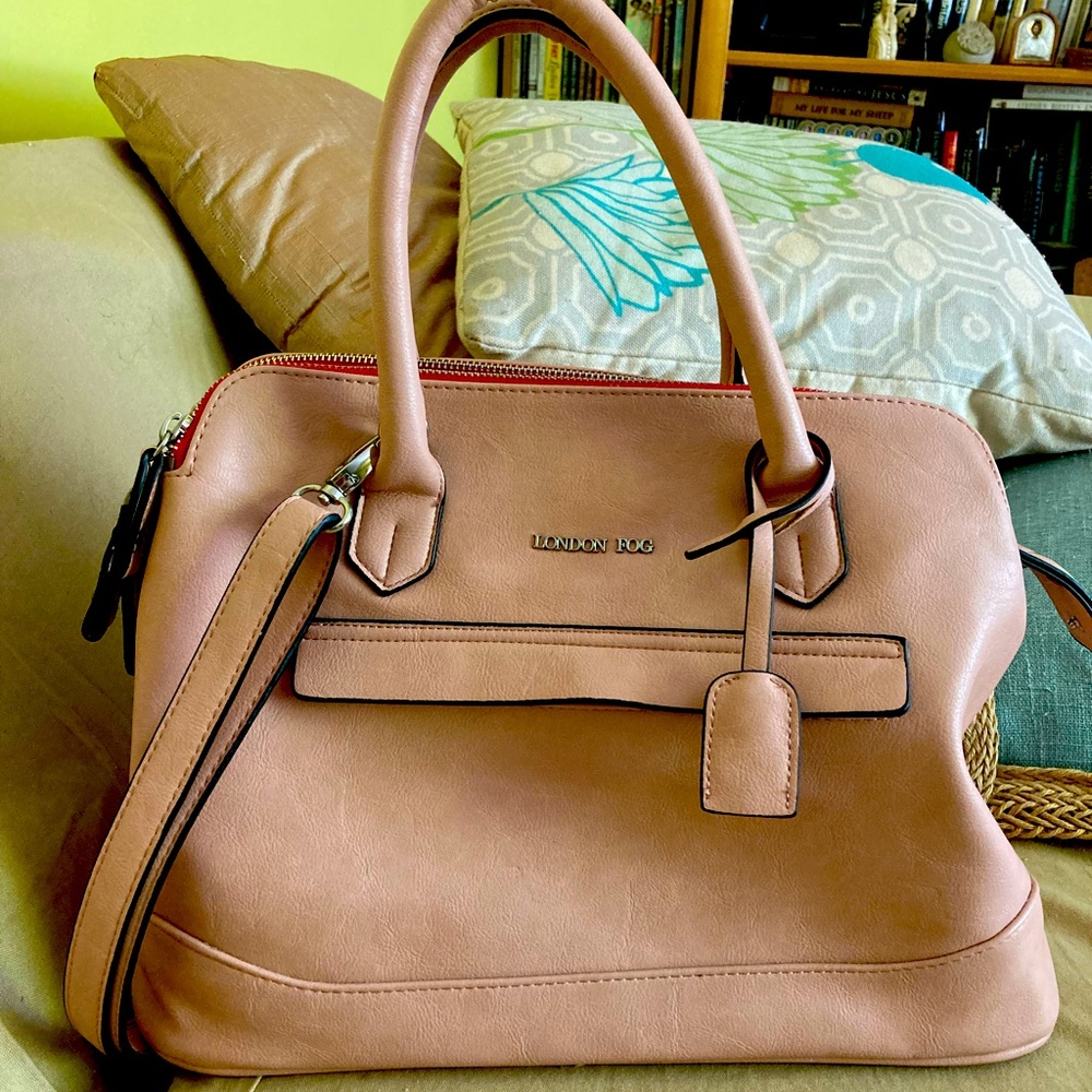 London Fog Pale Pink Leather Handbag with BONUS!